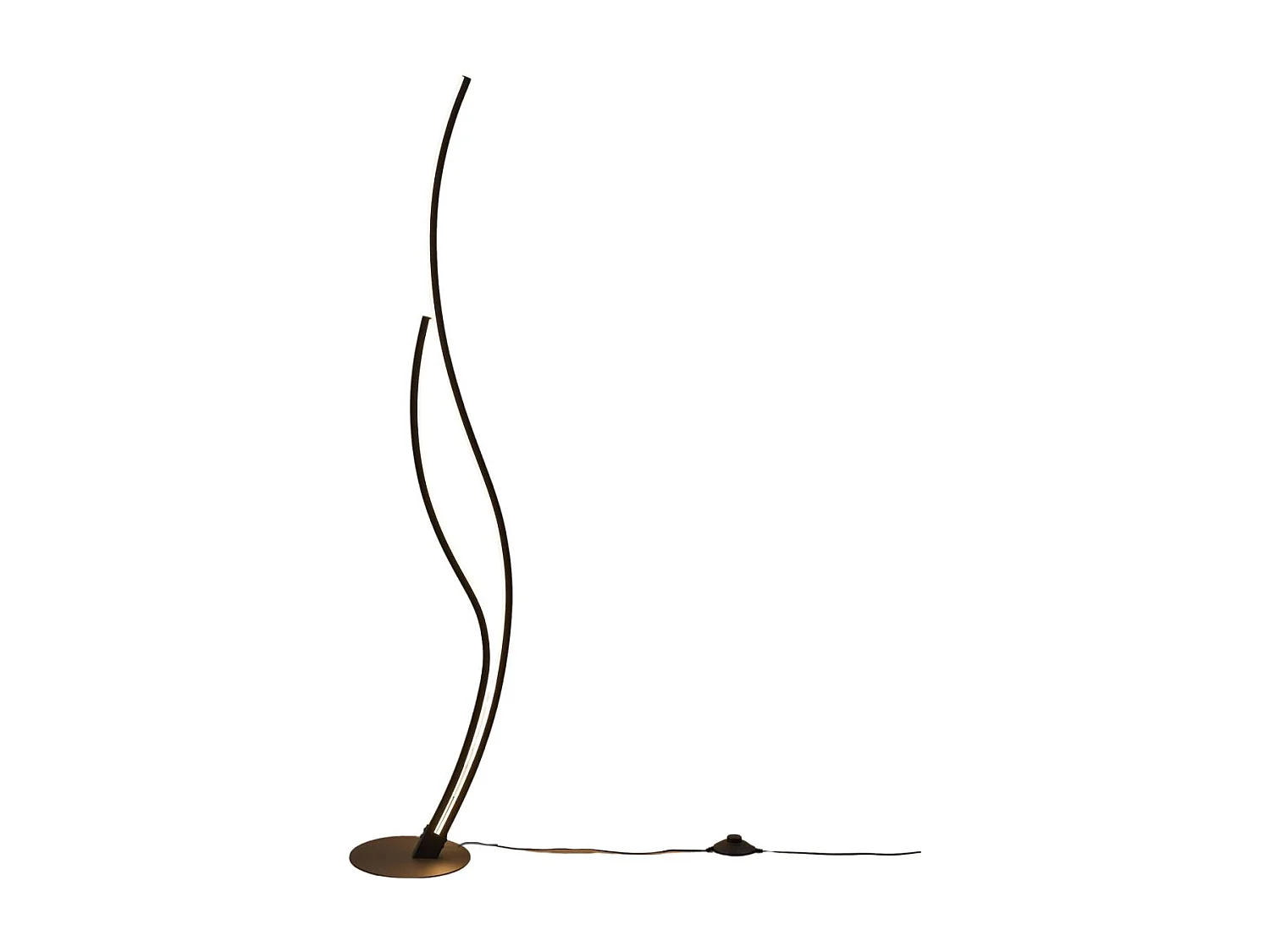 Lampadaire LED noir aux lignes ondulées dimmable - Ysoria