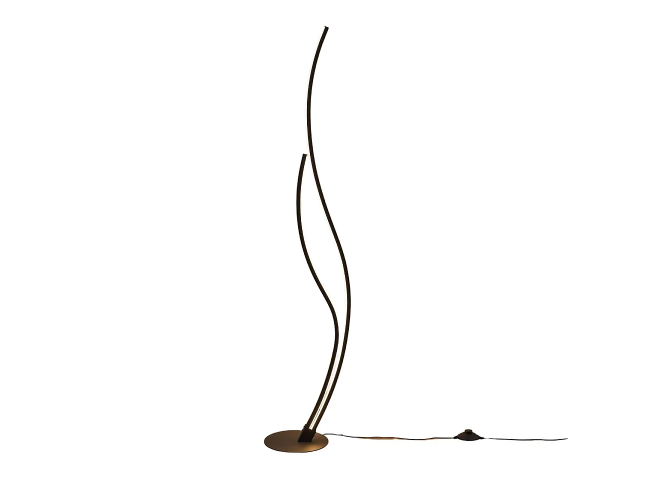 Lampadaire LED noir aux lignes ondulées dimmable - Ysoria