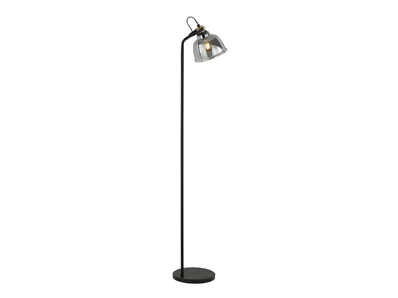 Lampadaire industriel noir verre fumé style atelier vintage - Linz
