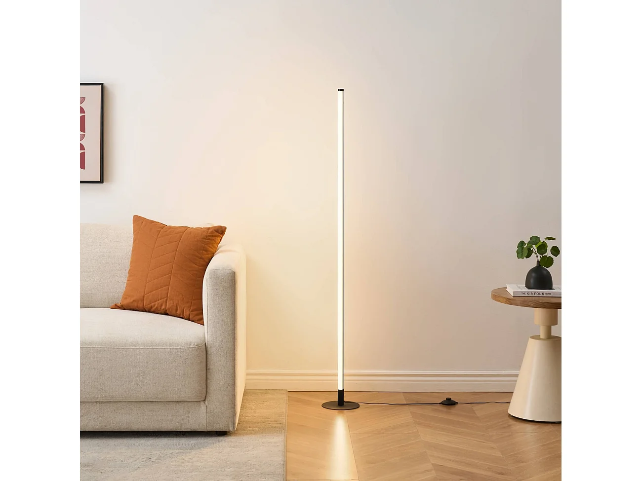 Lampadaire noir design LED minimaliste variateur intégré - Sloane