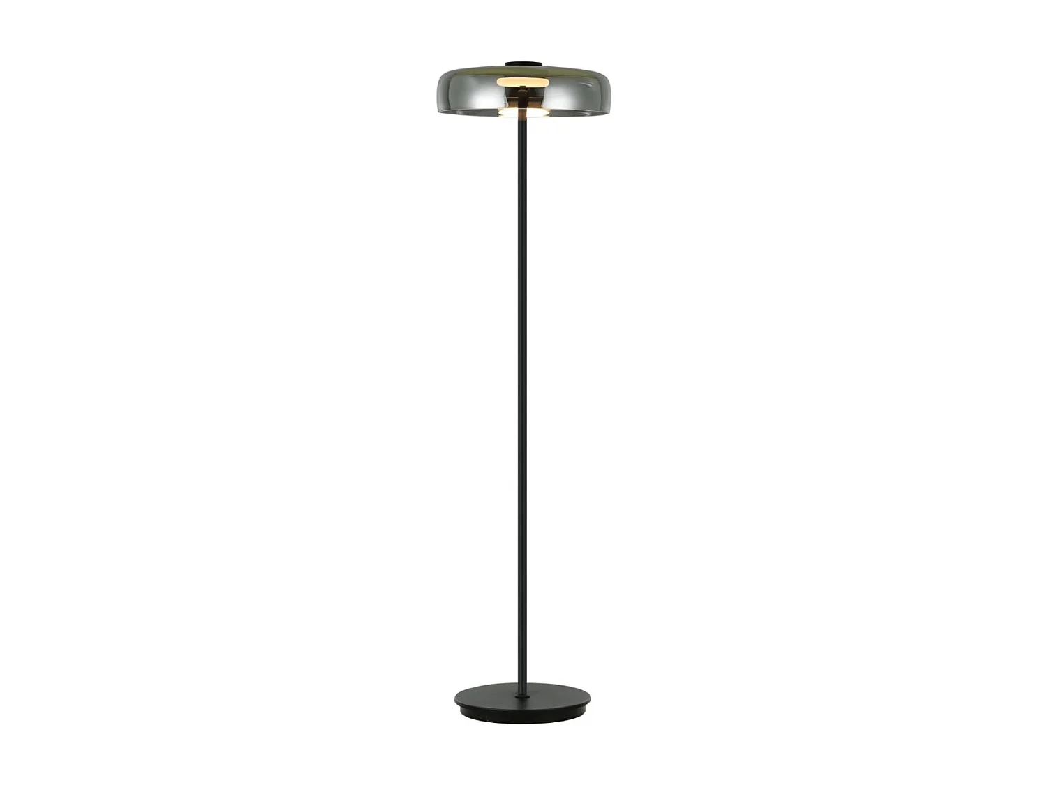 Lampadaire noir verre fumé contemporain 165 cm - Riccardo