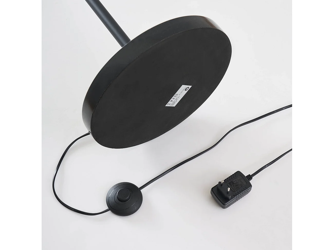 Lampadaire noir verre fumé contemporain 165 cm - Riccardo