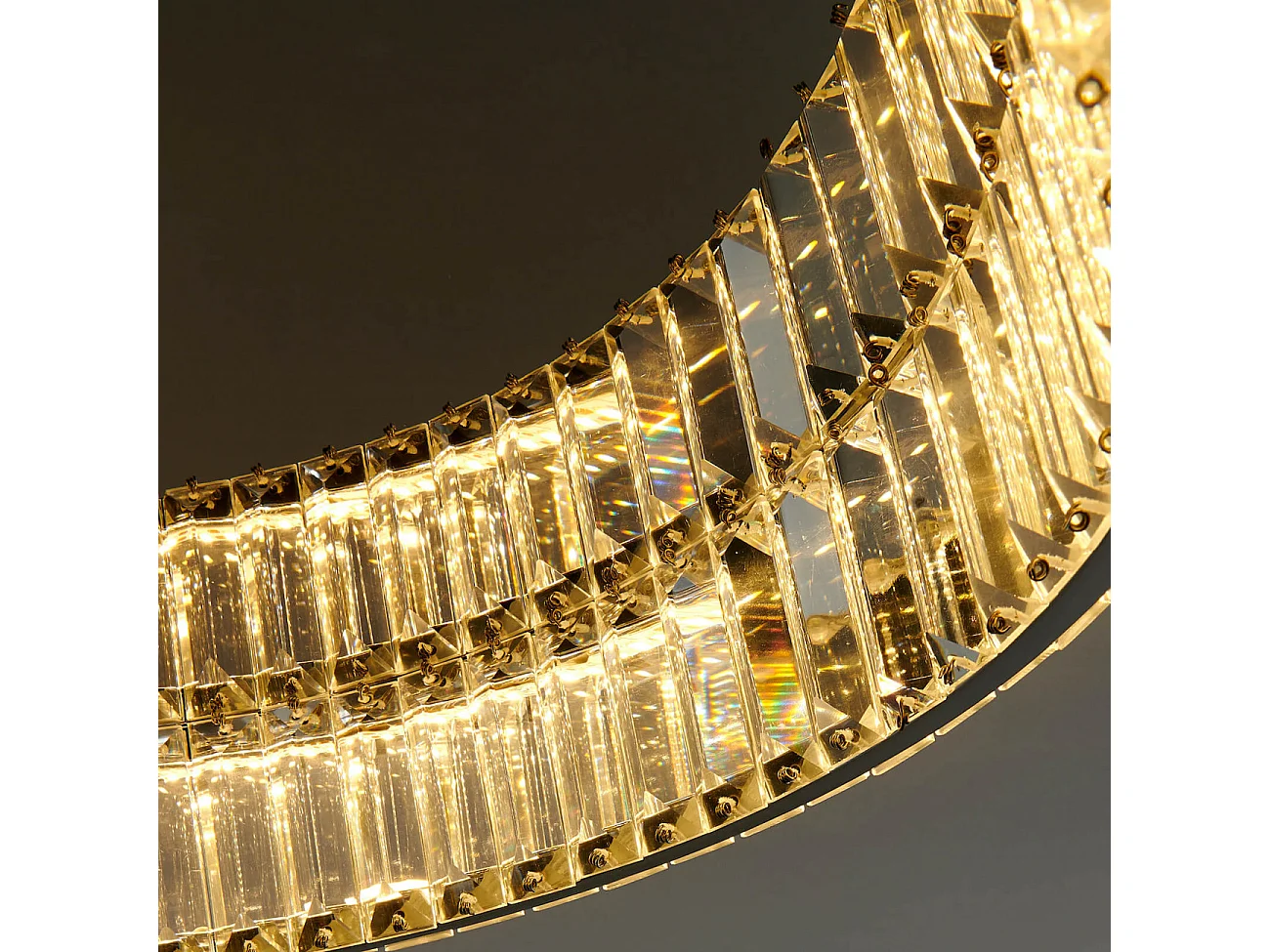 Élégant plafonnier pampilles de cristal - Pezzati