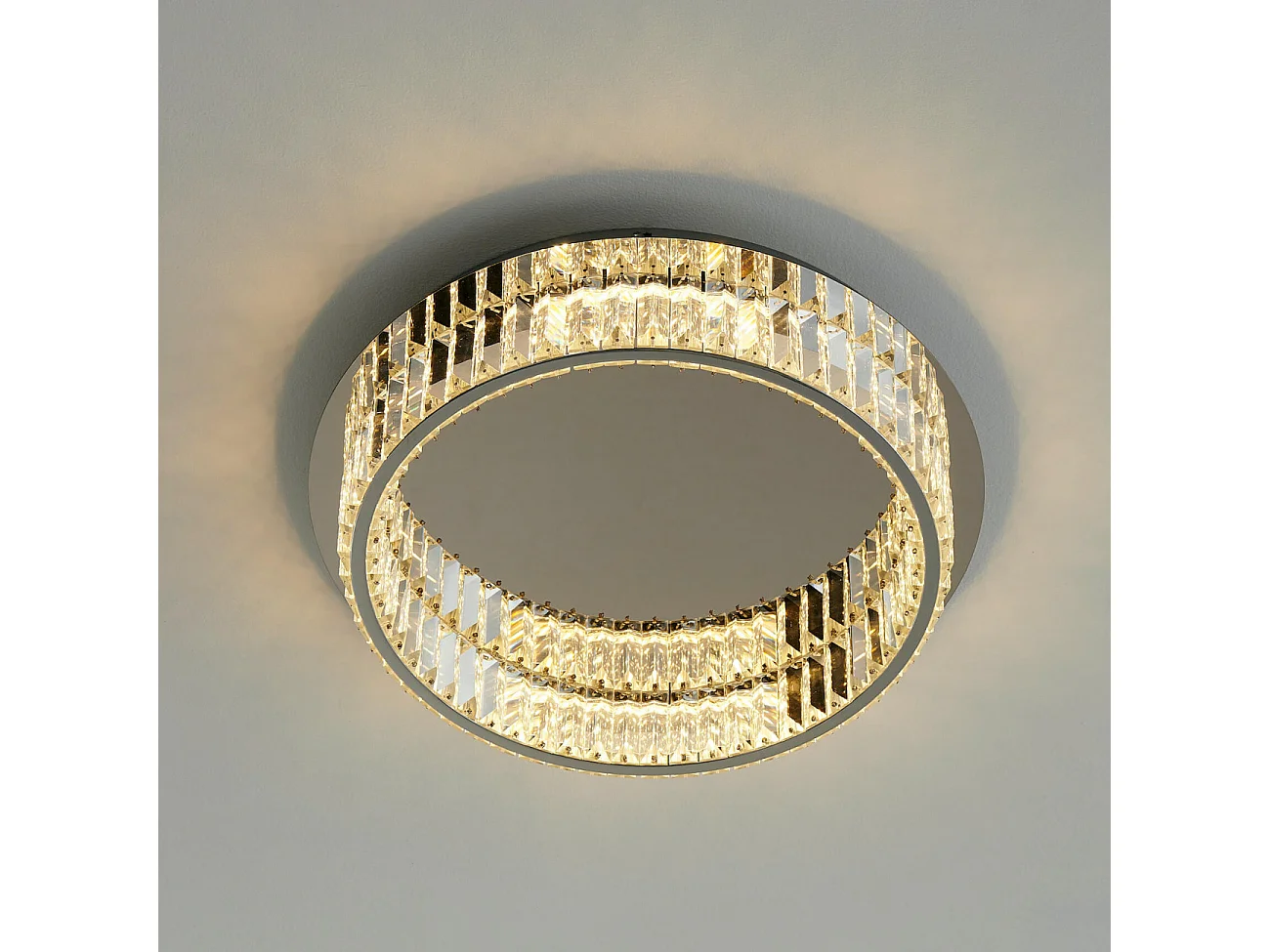 Élégant plafonnier pampilles de cristal - Pezzati