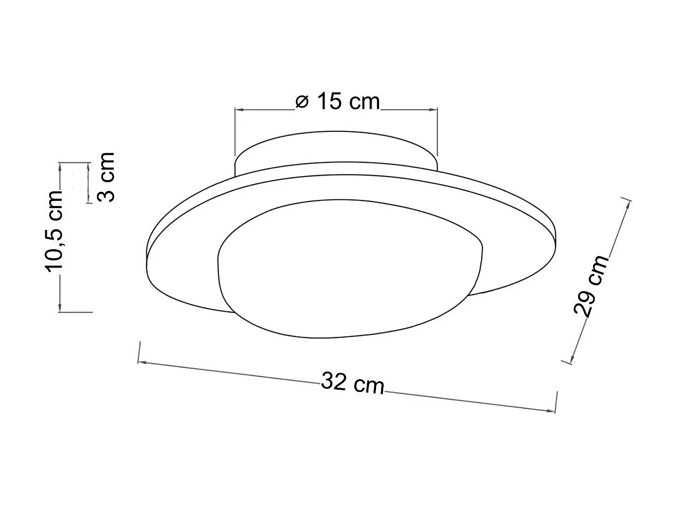 Applique ou plafonnier rond LED en travertin beige avec diffuseur blanc  - Nyméria