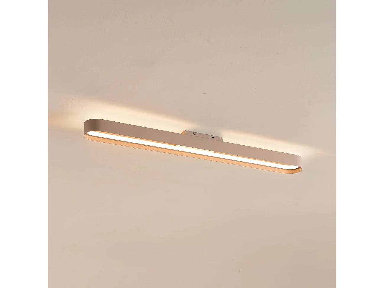 Éclairage linéaire beige LED dimmable 115 cm - Oswin