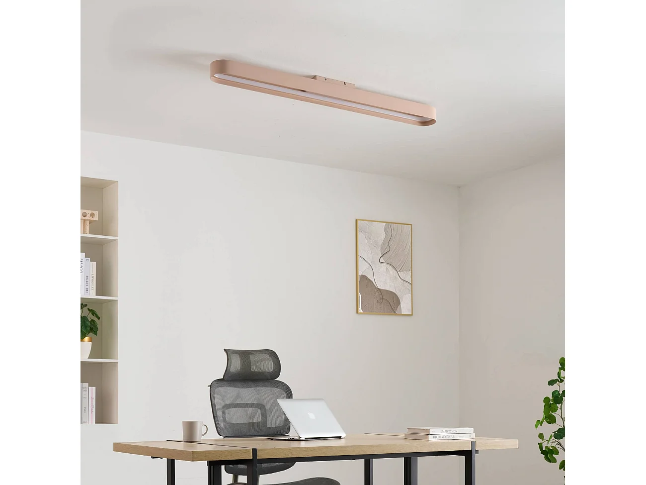 Éclairage linéaire beige LED dimmable 115 cm - Oswin