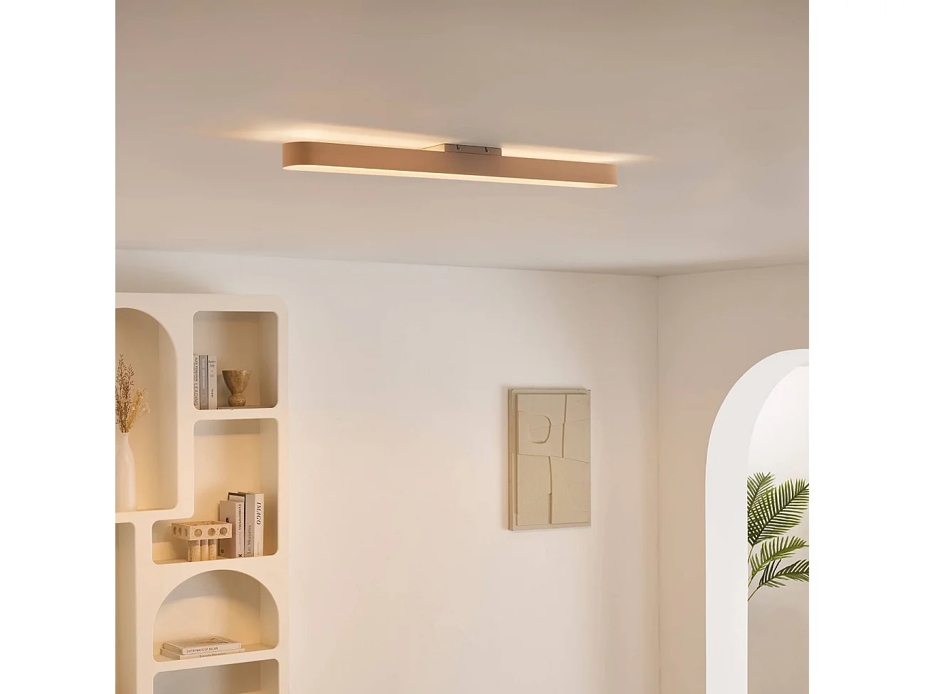 Éclairage linéaire beige LED dimmable 115 cm - Oswin