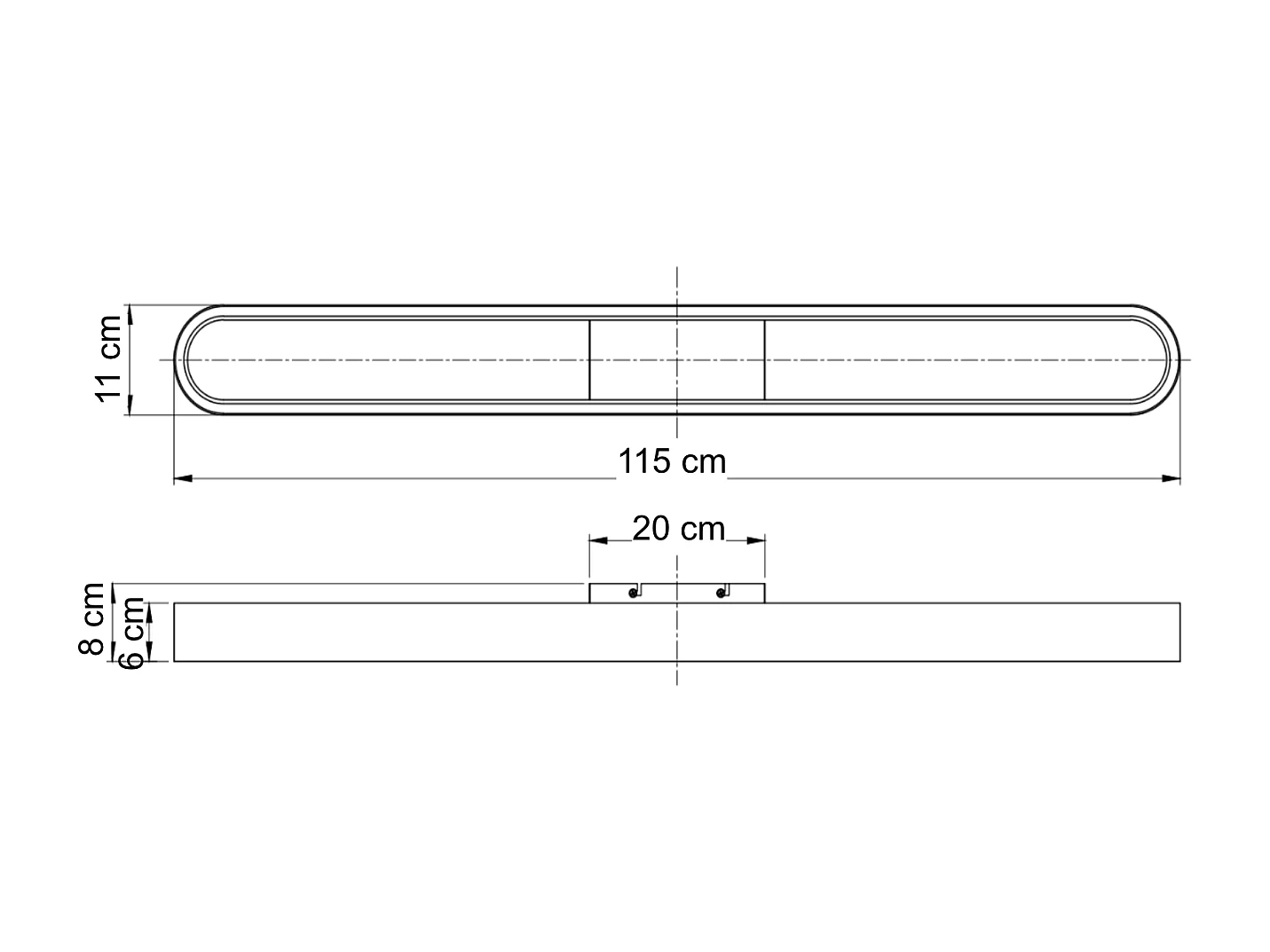 Éclairage linéaire beige LED dimmable 115 cm - Oswin
