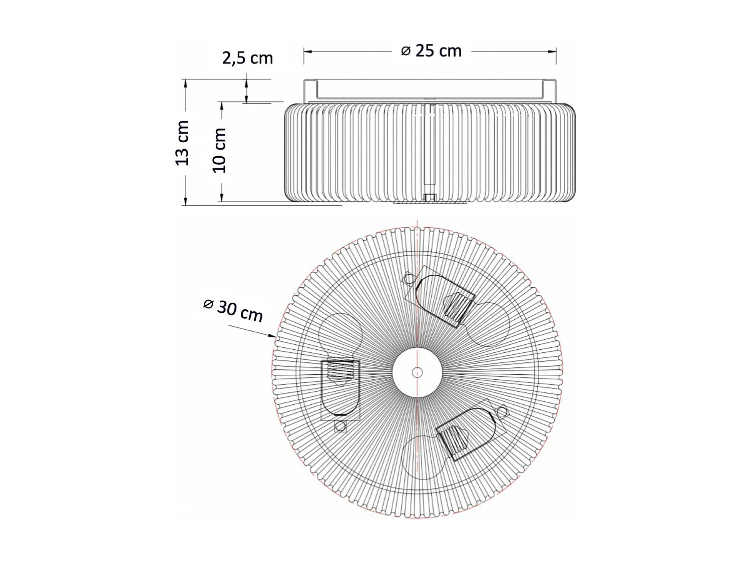 Petit plafonnier spot fumé ou applique avec verre texturé  - Paolina
