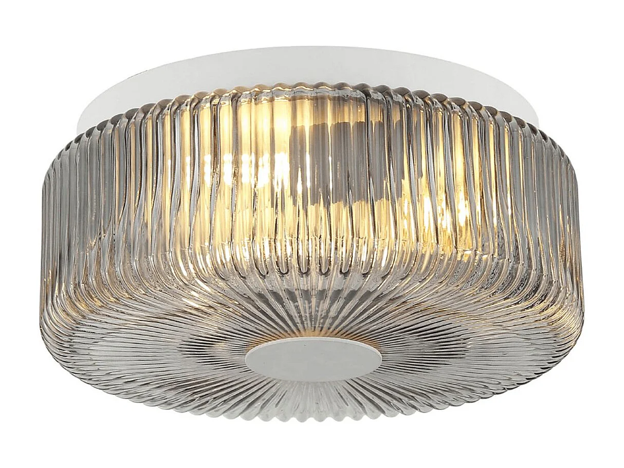 Petit plafonnier spot fumé ou applique avec verre texturé  - Paolina