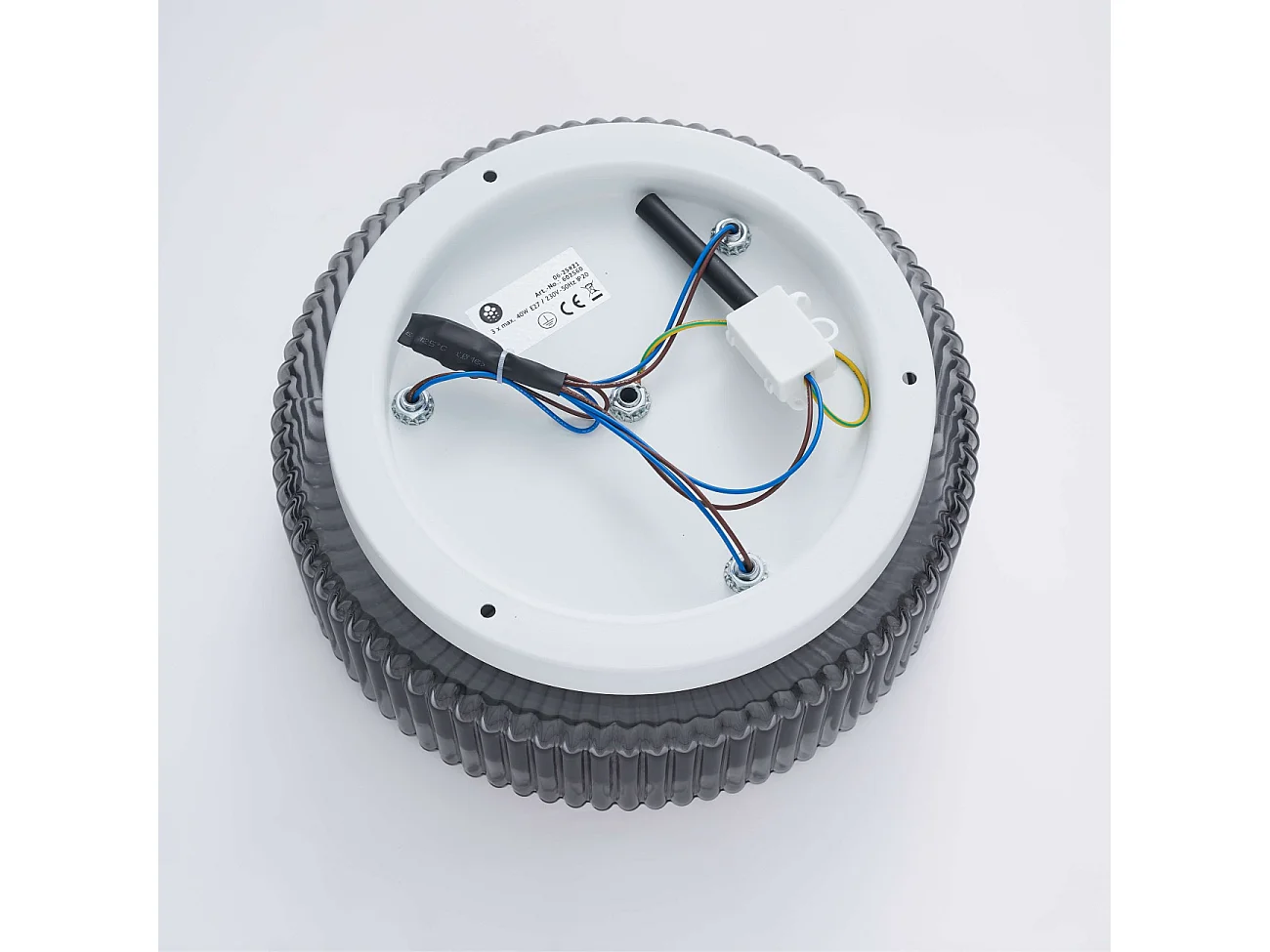 Petit plafonnier spot fumé ou applique avec verre texturé  - Paolina