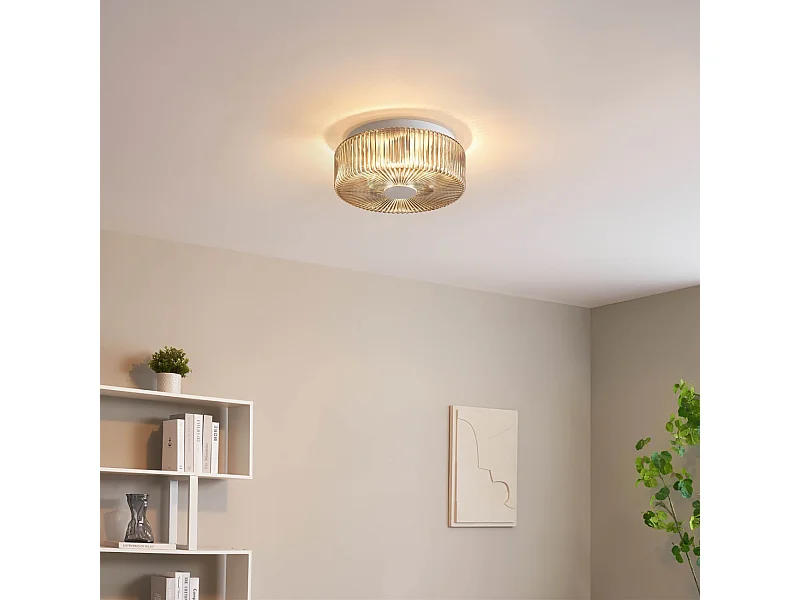 Petit plafonnier spot fumé ou applique avec verre texturé  - Paolina