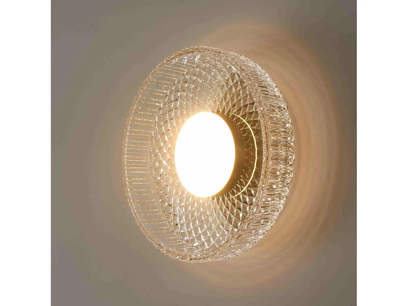 Plafonnier ou applique verre transparent et cannelé - Damian