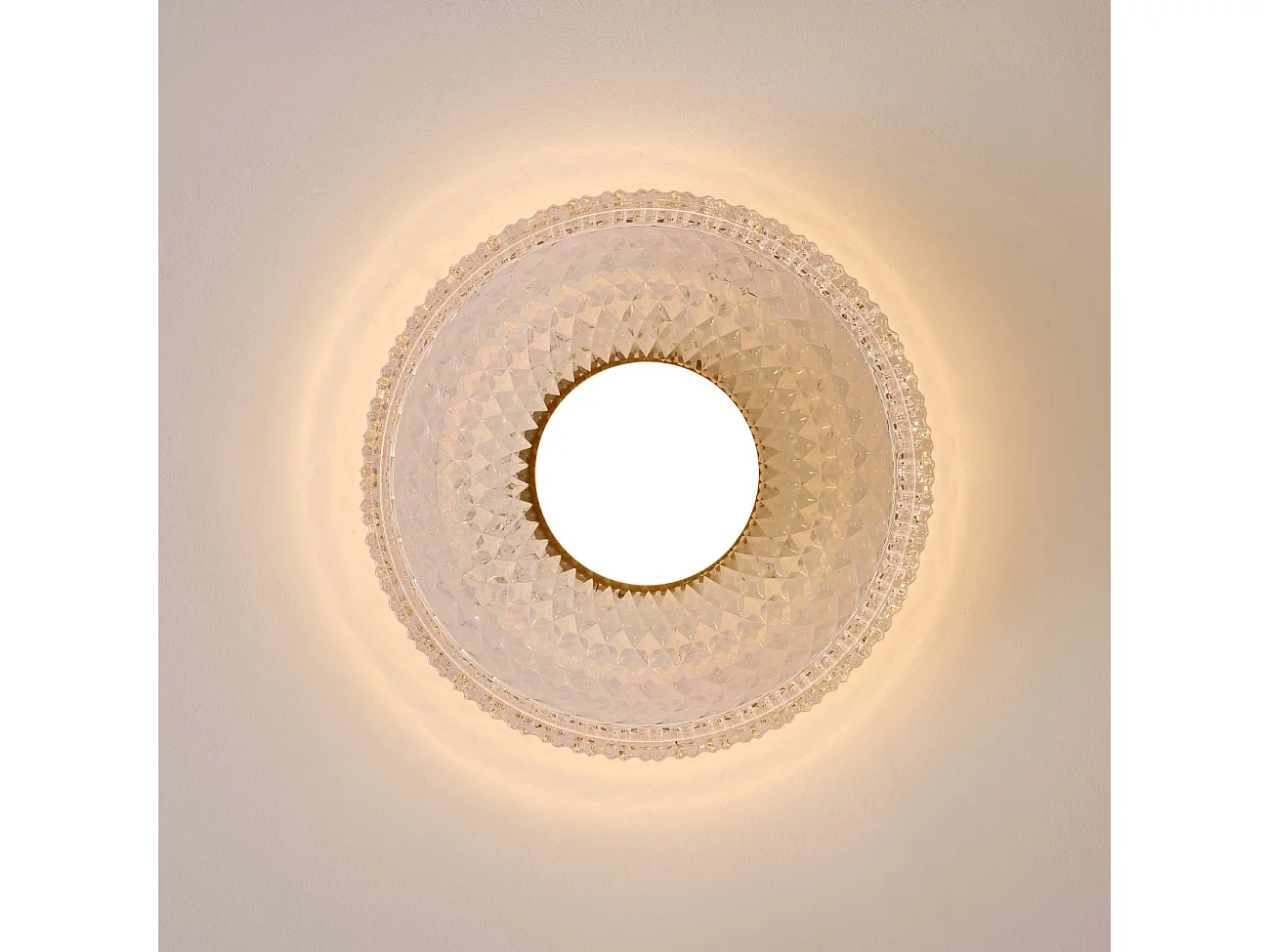 Plafonnier ou applique verre transparent et cannelé - Damian