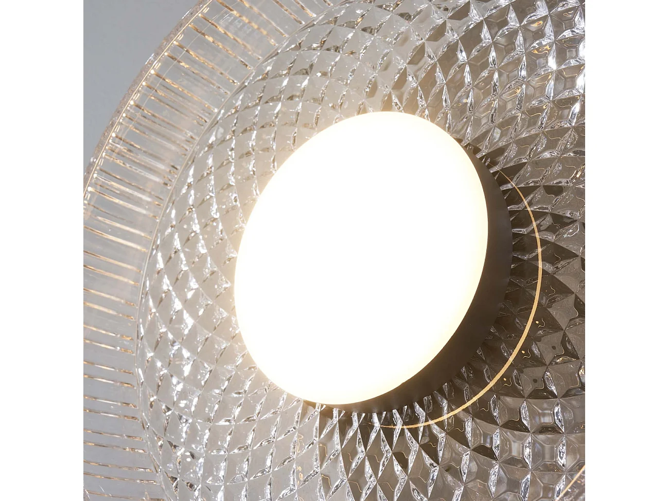 Plafonnier ou applique verre transparent et cannelé - Damian