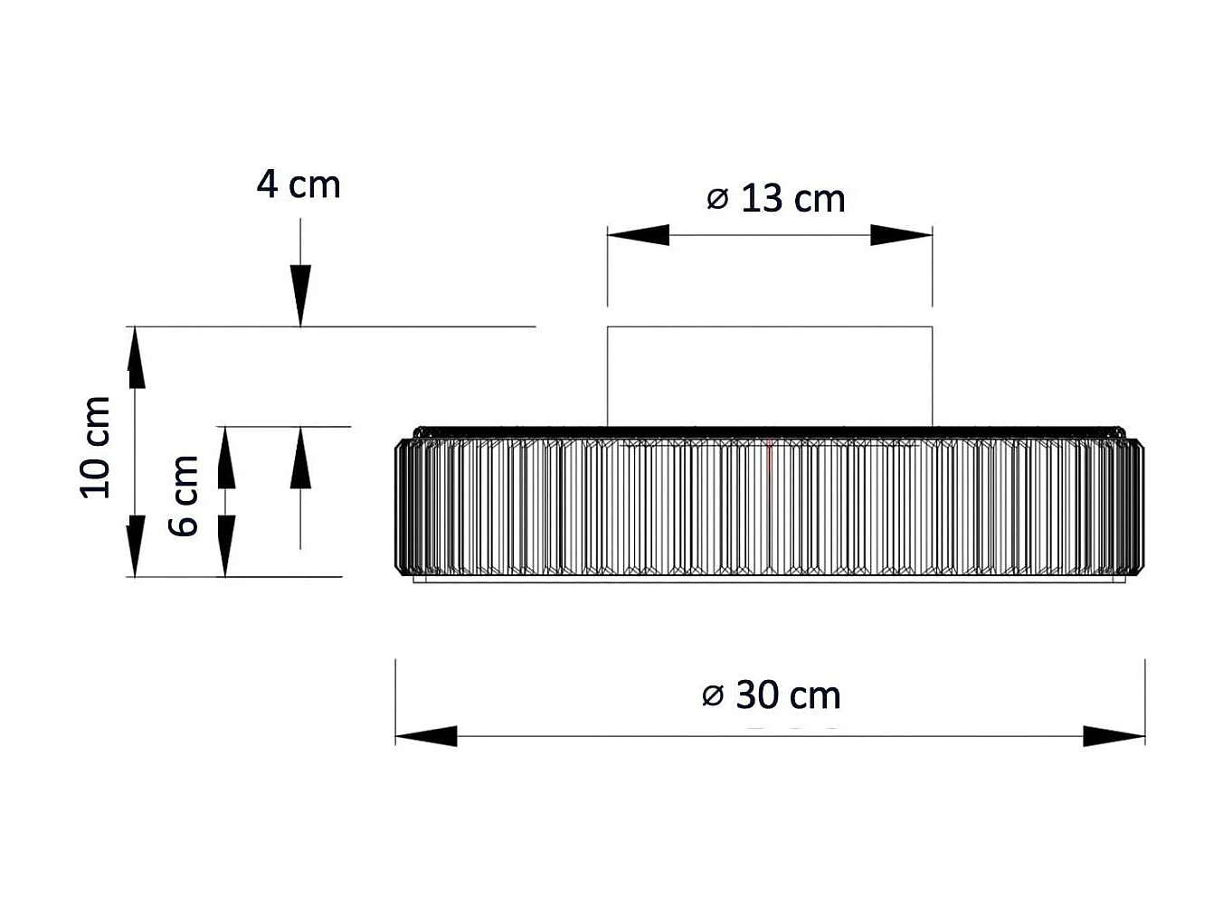 Plafonnier ou applique verre transparent et cannelé - Damian