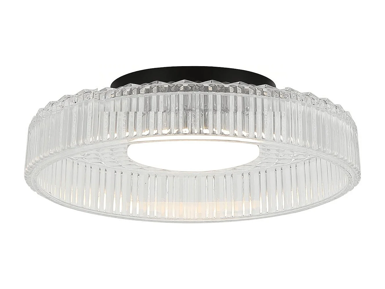 Plafonnier ou applique verre transparent et cannelé - Damian