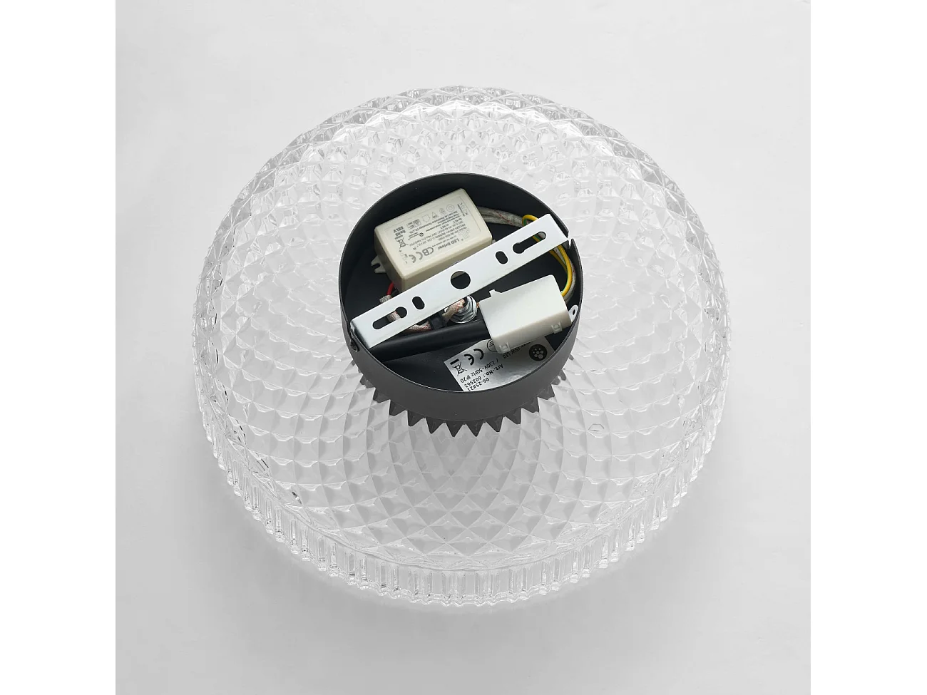 Plafonnier ou applique verre transparent et cannelé - Damian