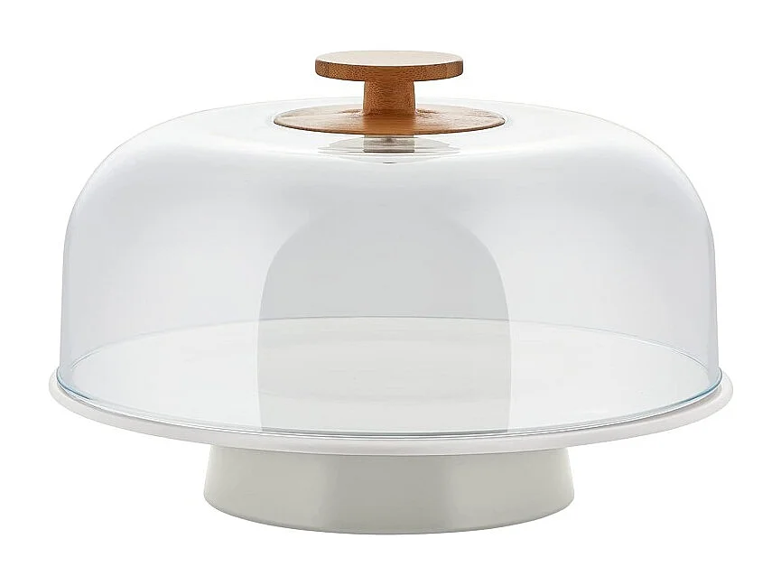 Mattina, présentoir à gâteaux en céramique avec cloche en PMMA, Alessi