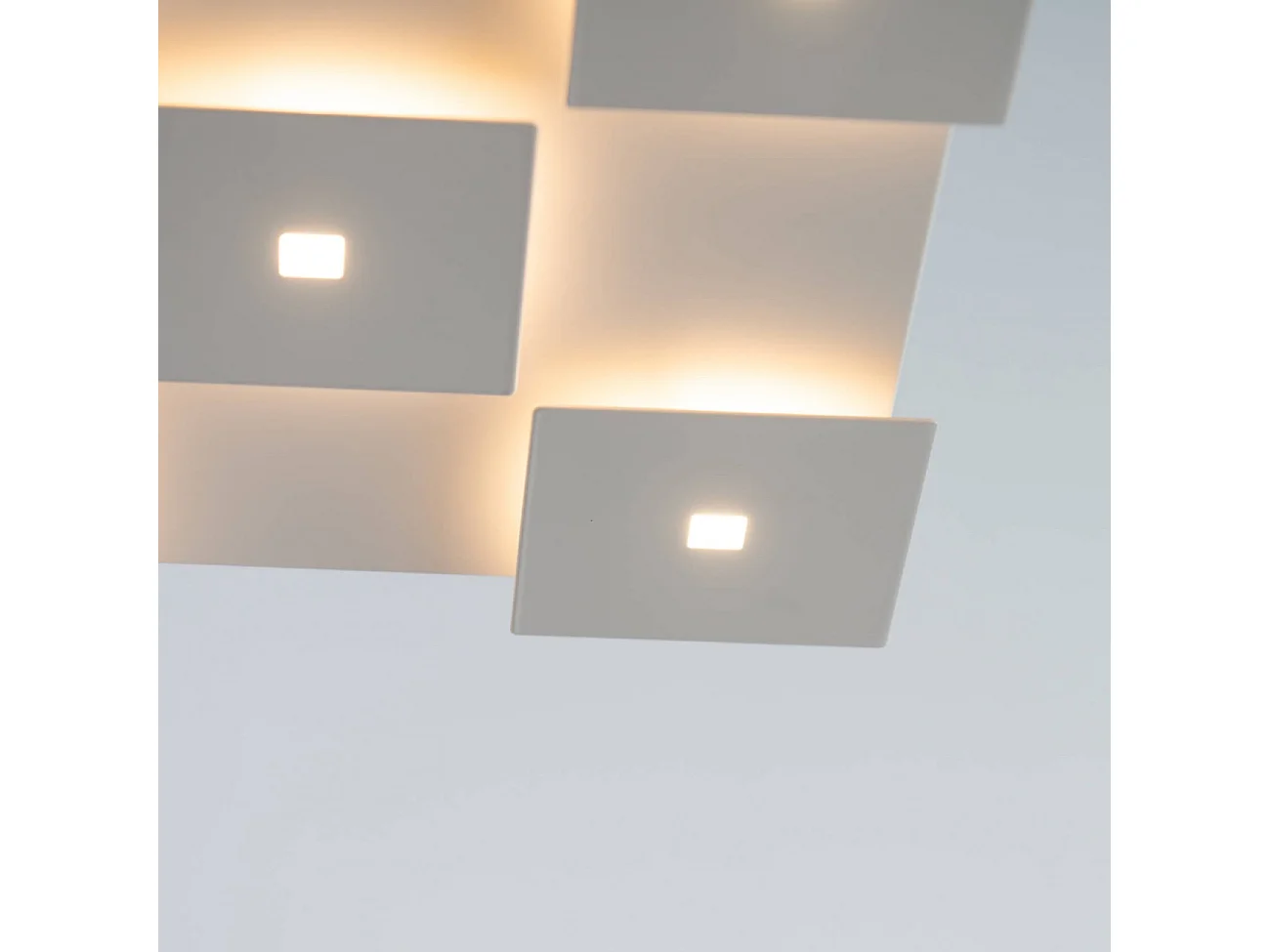 Plafonnier LED blanc carre L34 cm - Nova