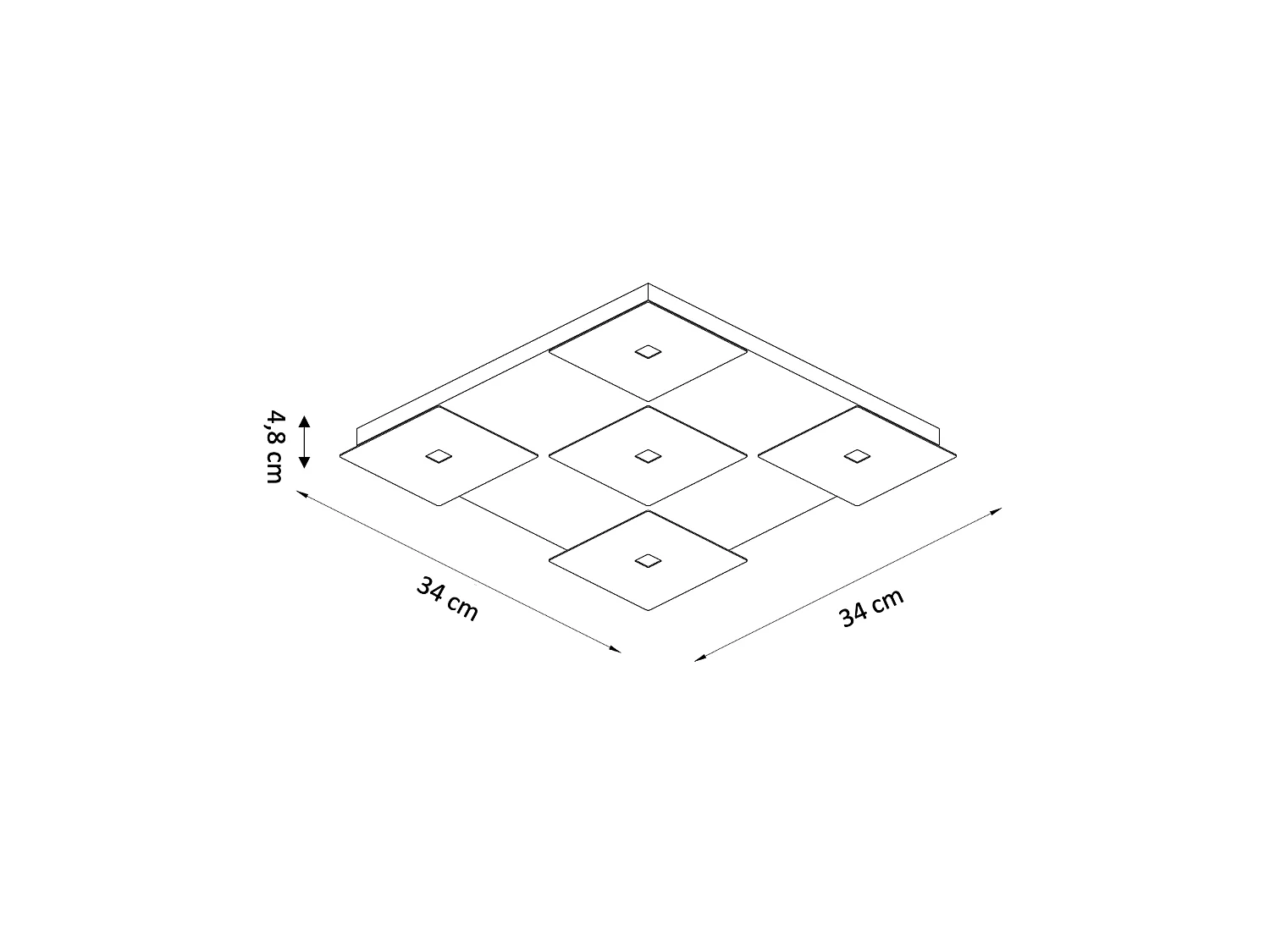 Plafonnier LED blanc carre L34 cm - Nova