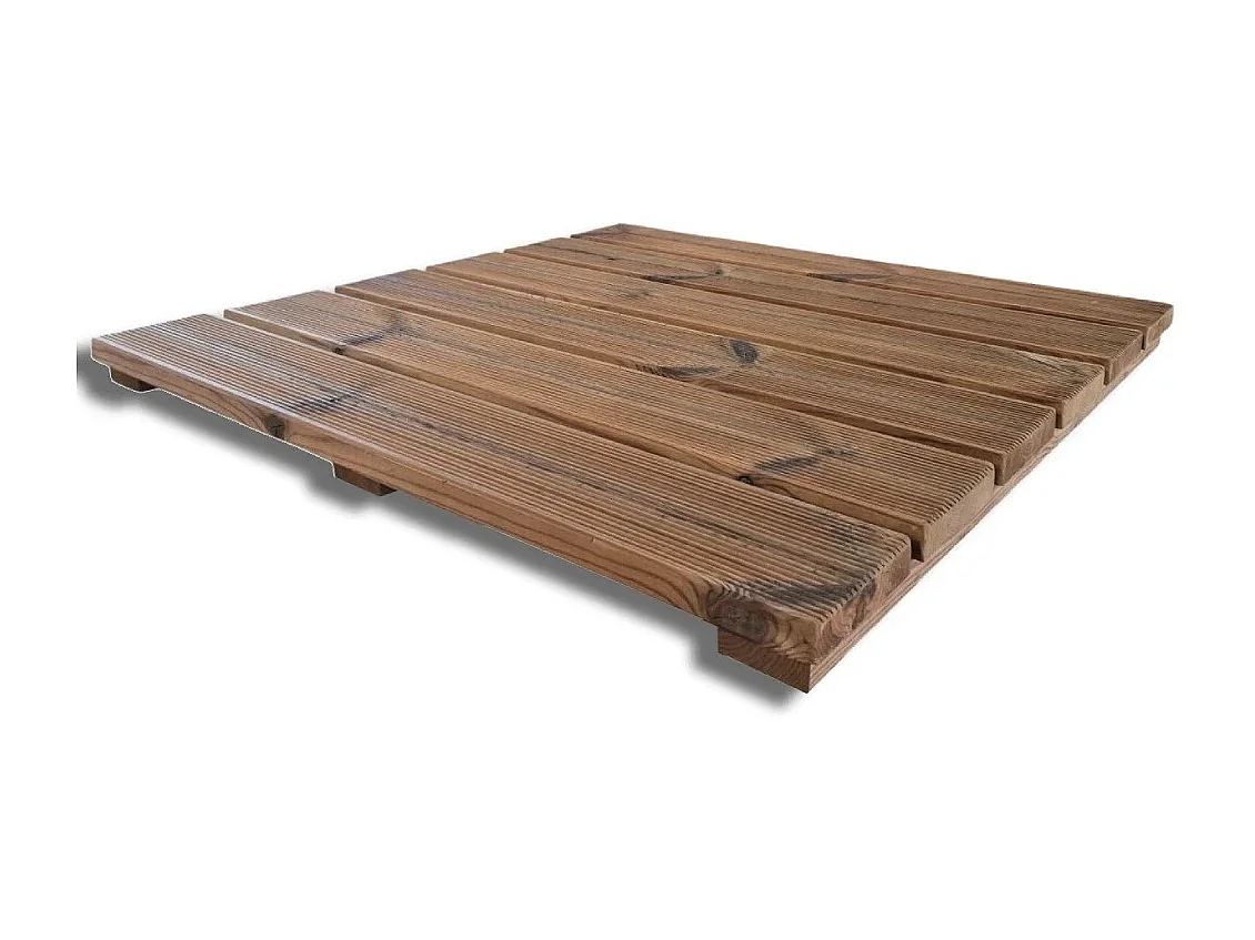 Pedana doccia antiscivolo in legno THERMO WOOD, 78x78 cm