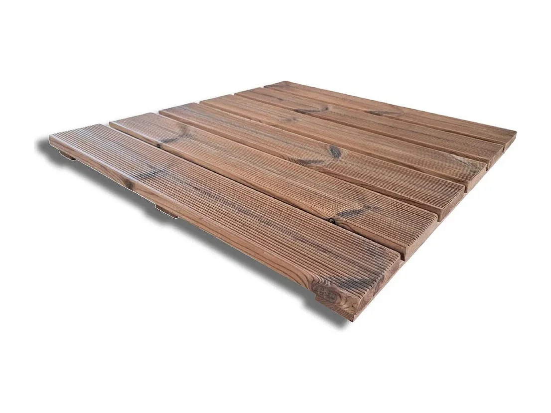Pedana doccia antiscivolo in legno THERMO WOOD, 78x78 cm