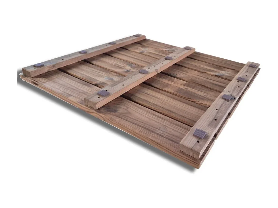 Pedana doccia antiscivolo in legno THERMO WOOD, 78x78 cm