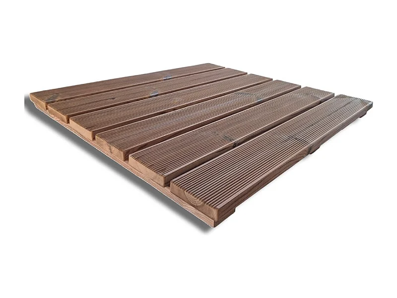 Pedana doccia antiscivolo in legno THERMO WOOD, 78x78 cm