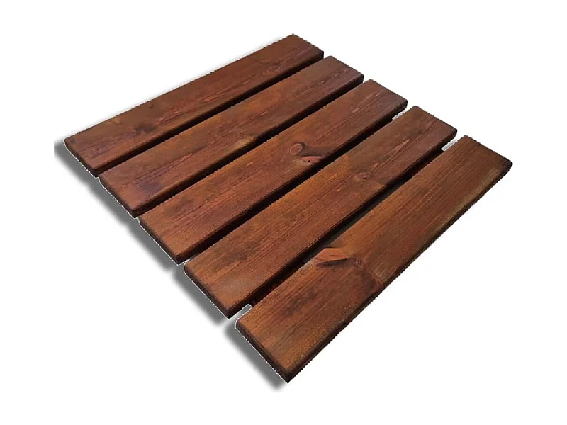 Pedana Doccia Antiscivolo 50x50 cm in Legno di Pino, Marrone Teak