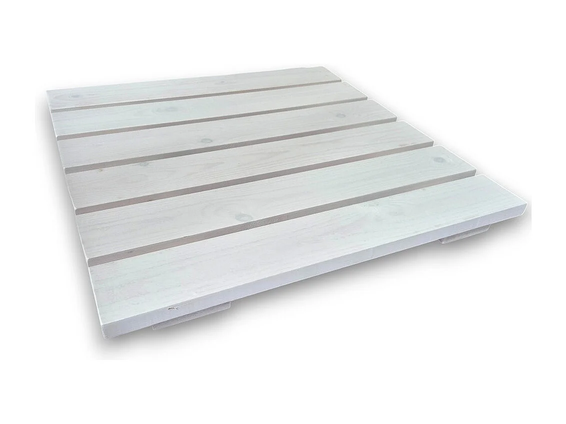 Pedana Doccia Legno Antiscivolo Sunwood 60x60 cm - Design Moderno Made in Italy - Bianco