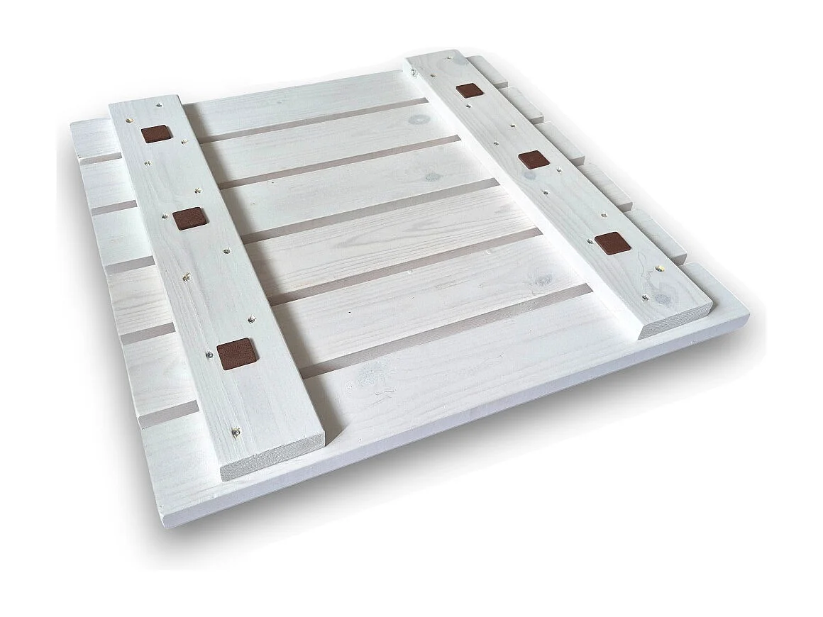 Pedana Doccia Legno Antiscivolo Sunwood 60x60 cm - Design Moderno Made in Italy - Bianco