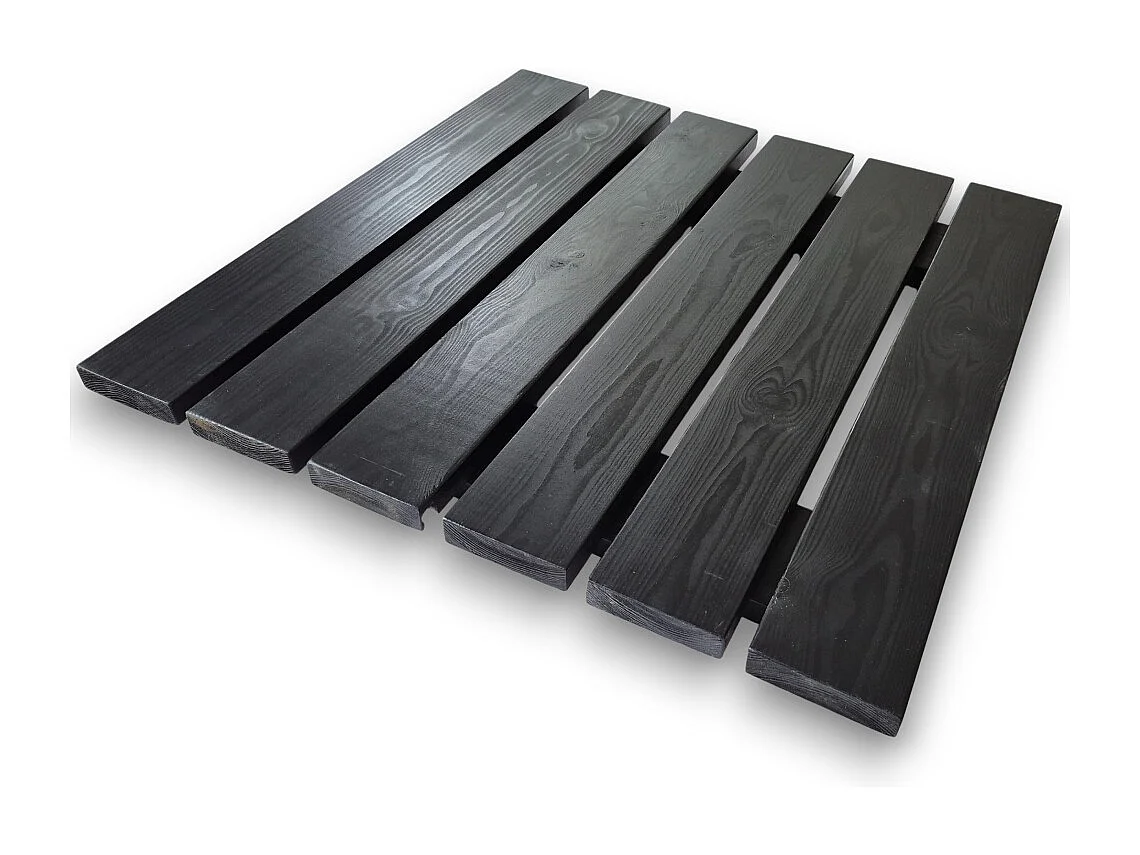 Pedana Doccia Legno Antiscivolo Sunwood 60x60 cm - Design Moderno Made in Italy - Nero Elegante