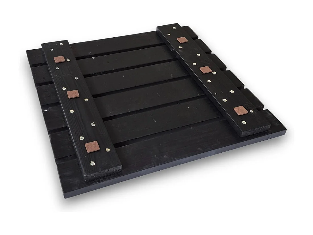 Pedana Doccia Legno Antiscivolo Sunwood 60x60 cm - Design Moderno Made in Italy - Nero Elegante