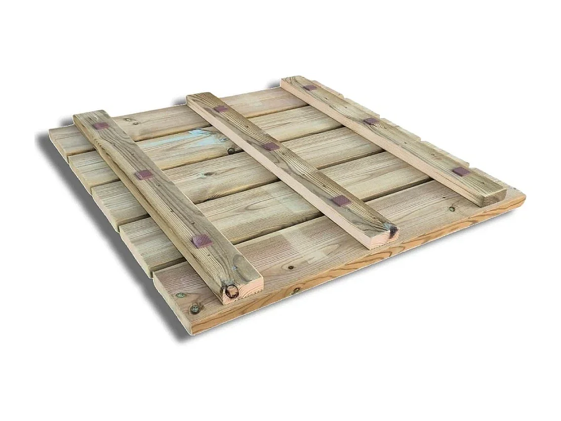 Pedana doccia antiscivolo 78x78 cm, in legno impregnato di pino