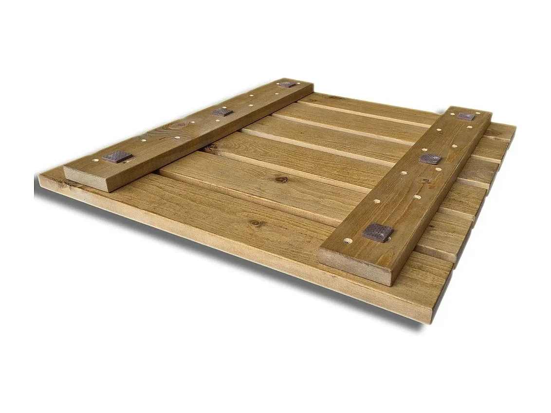 Pedana Doccia Antiscivolo 60x60 cm, in Legno Massello di Pino - Finitura Rovere Chiaro