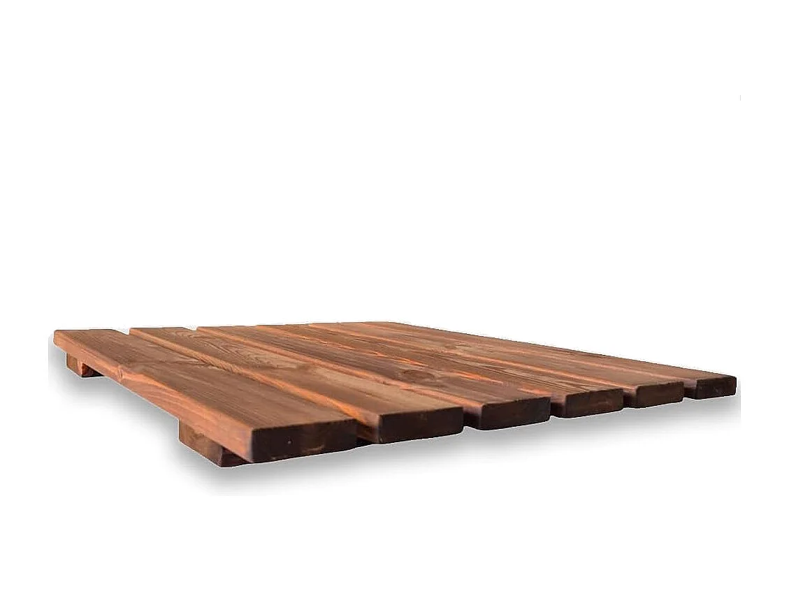 Pedana Doccia Antiscivolo 60x60 cm in Legno di Pino, Marrone Teak