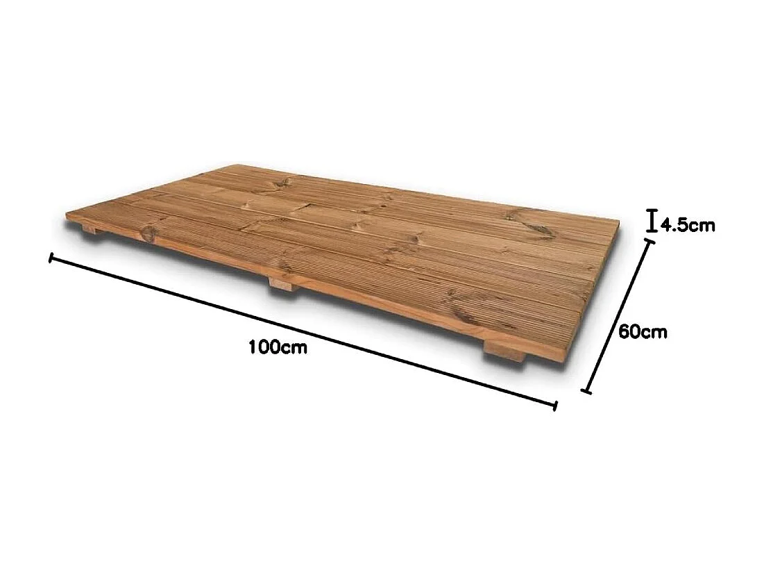 Pedana antiscivolo per doccia 100x60 cm in legno Thermo-Wood