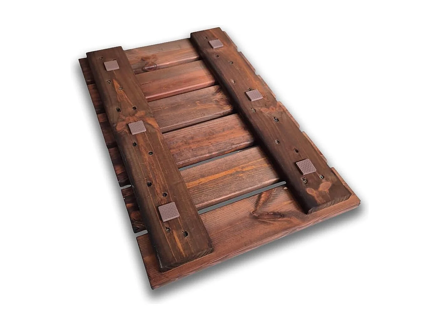 Pedana Doccia Antiscivolo 60x40 cm in Legno di Pino, Marrone Teak