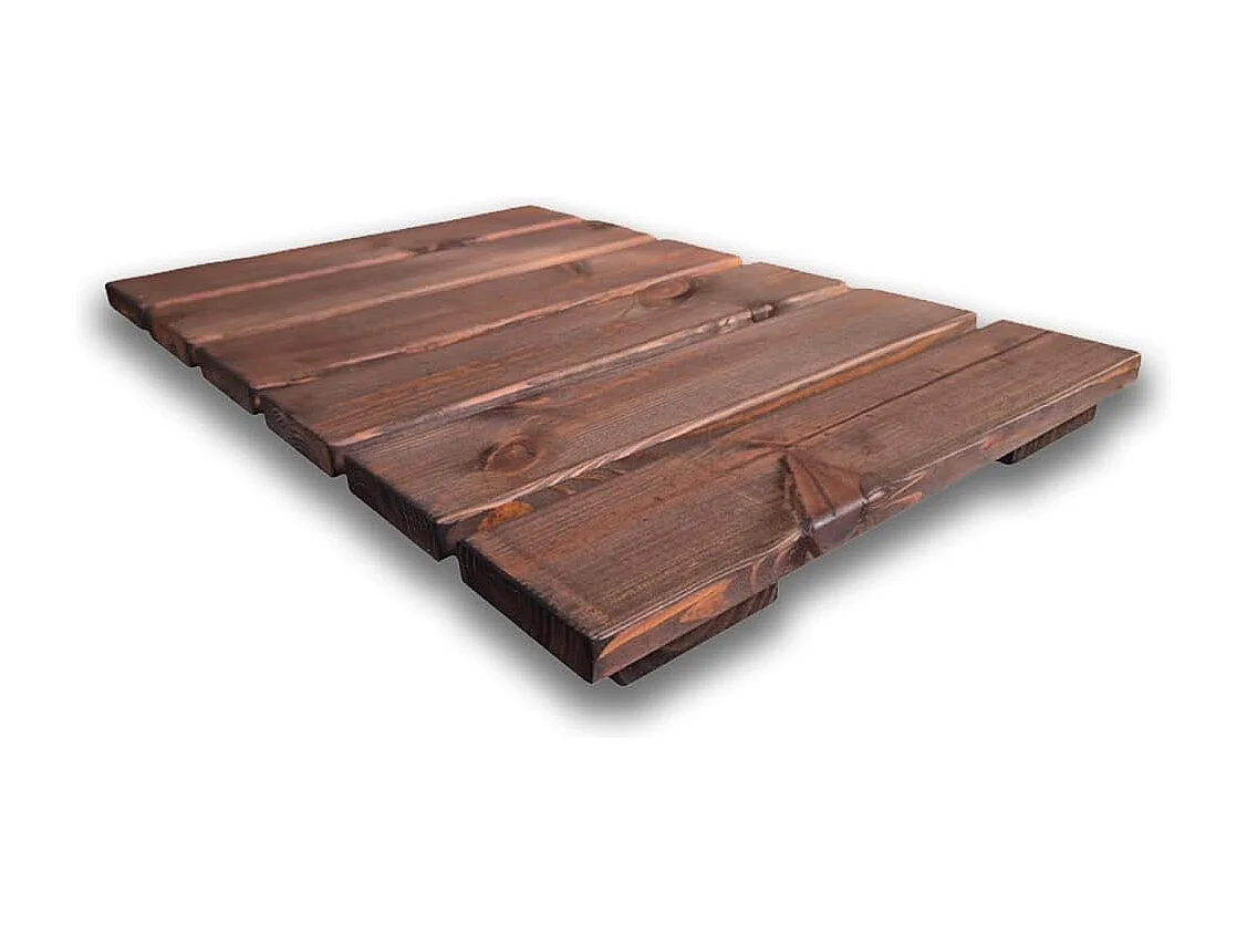 Pedana Doccia Antiscivolo 60x40 cm in Legno di Pino, Marrone Teak