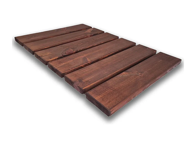 Pedana Doccia Antiscivolo 60x40 cm in Legno di Pino, Marrone Teak