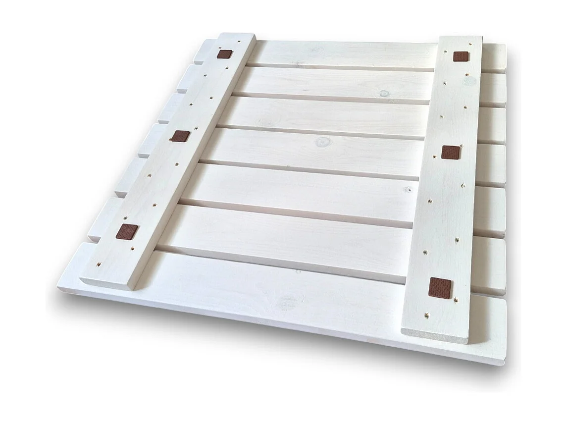 Pedana Doccia Legno Antiscivolo Sunwood 70x70 cm - Design Moderno Made in Italy - Bianco