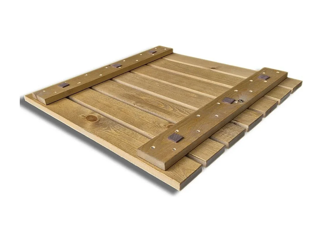 Pedana Doccia Antiscivolo 70x70 cm, in Legno Massello di Pino - Finitura Rovere Chiaro