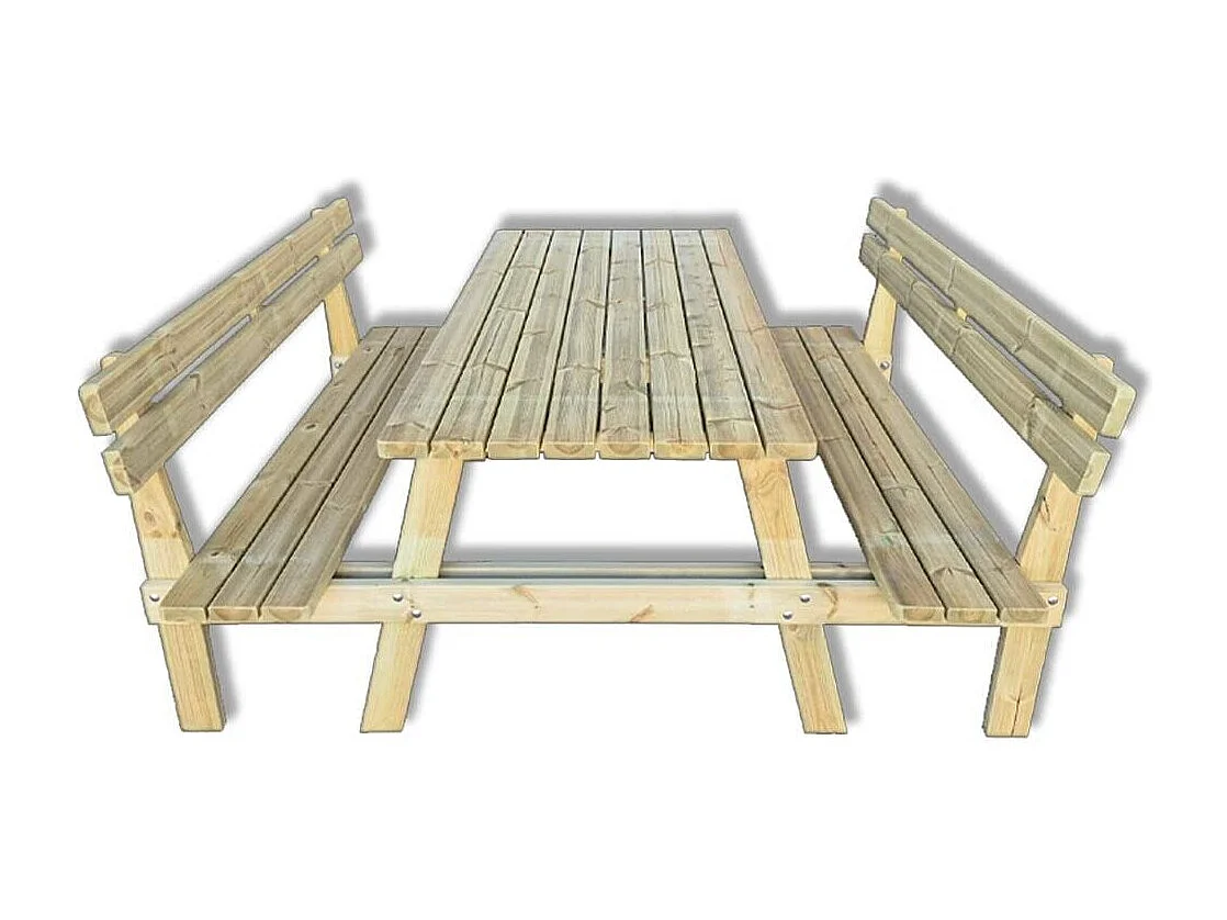 Tavolo da picnic in legno 180x190x78h cm, 6 posti