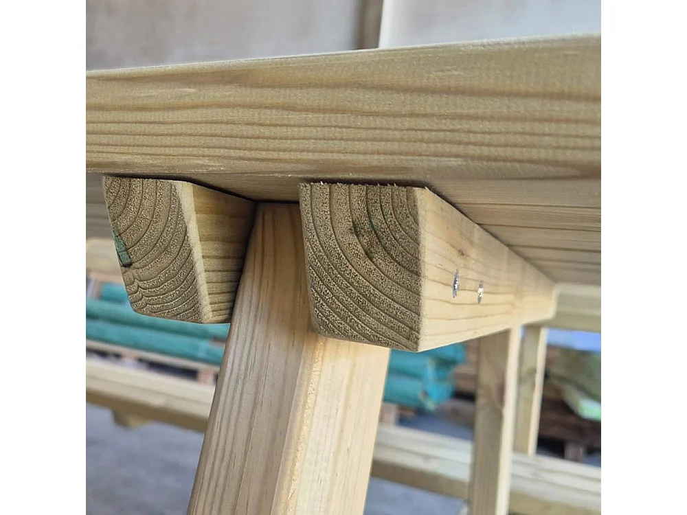 Tavolo da picnic in legno 180x190x78h cm, 6 posti