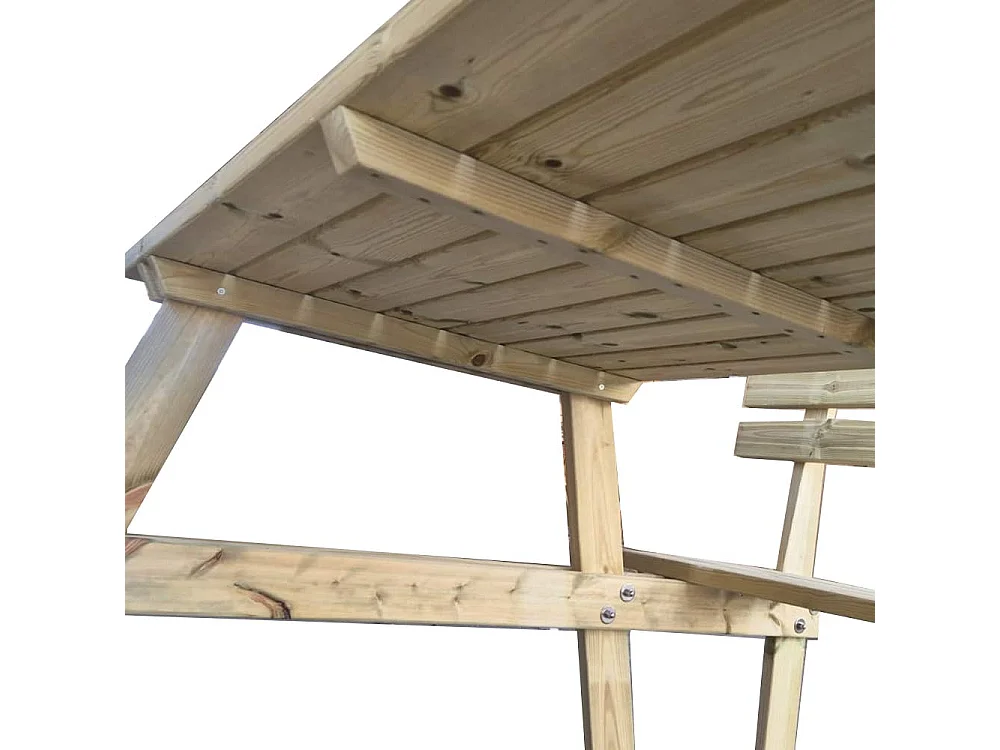 Tavolo da picnic in legno 180x190x78h cm, 6 posti