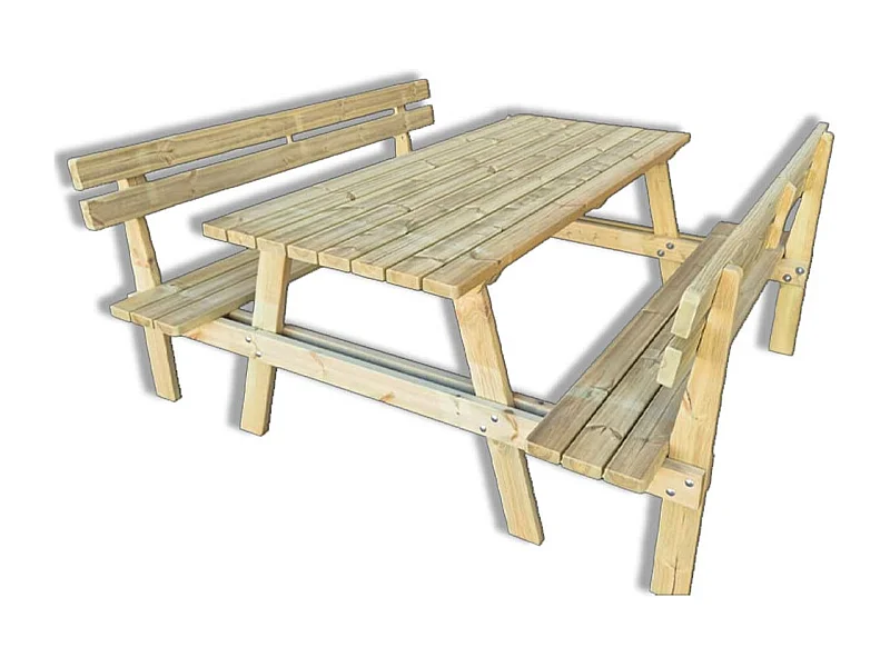 Tavolo da picnic in legno 180x190x78h cm, 6 posti