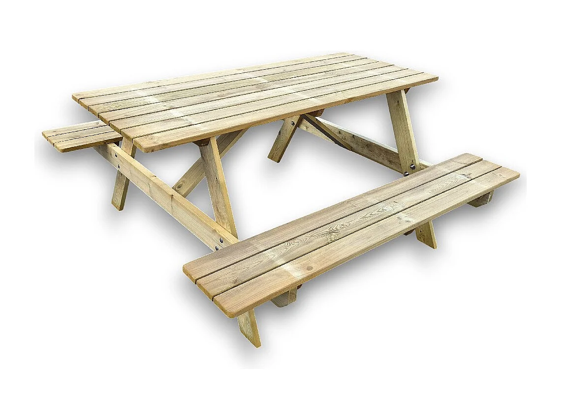 Tavolo Picnic in Legno Slim 160x160 cm - Pino Impregnato
