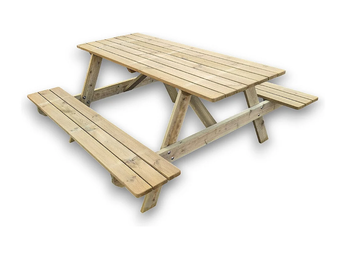 Tavolo Picnic in Legno Slim 160x160 cm - Pino Impregnato